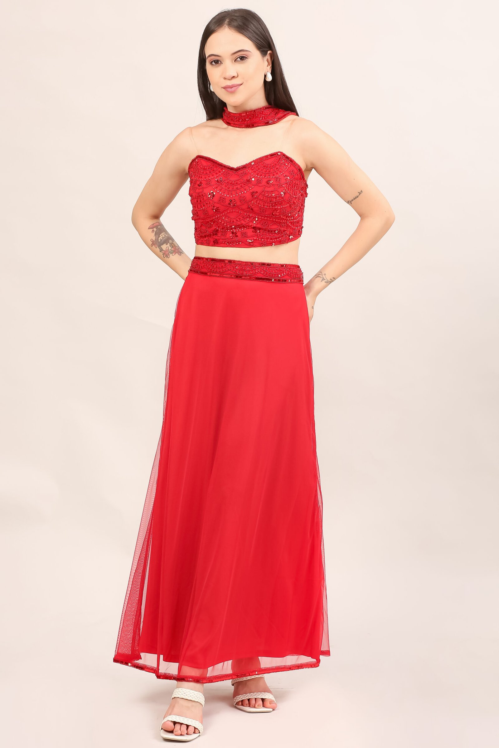 1 RED TOP WITH SKIRT